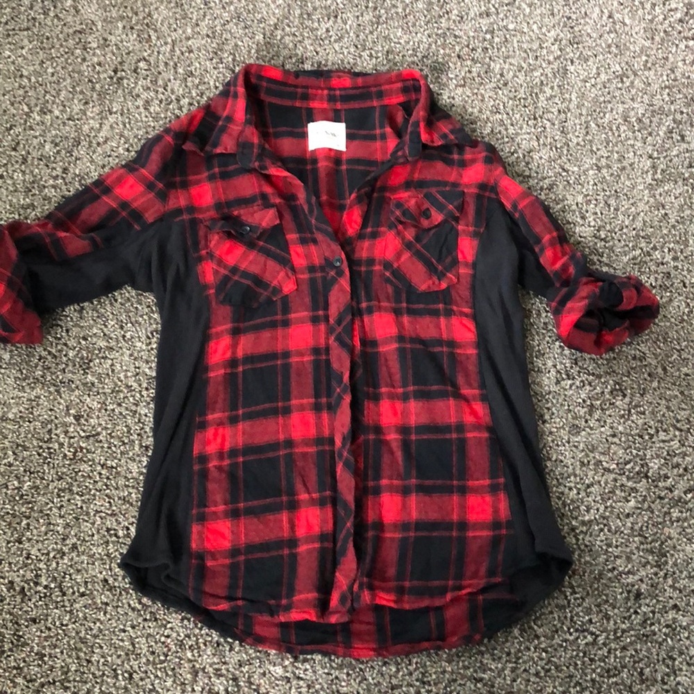 Red buffalo plaid button down